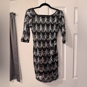 Black & Silver Sequin Dress